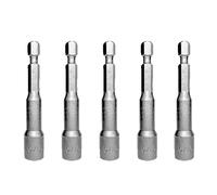 Tek Driver 8mm Magnetic Tech Nut Setter Driver Drill 5/16 Hex Socket Bit 5pc Pack Bolt Remover 65mm 1/4" Quick Change Roofing, Cladding, Driver Adaptors