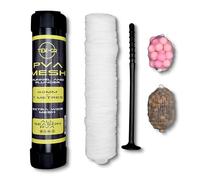Tek-Gr 7Metres Pva Mesh Kit 25mm, 36mm, 44mm Pva Mesh Carp Fishing Accessories with Funnel & Plunger System, All Season Pva Mesh Bag -7M (7 Metres x 44mm)