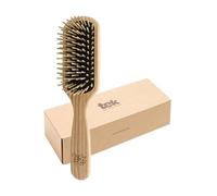 TEK - Medium Rectangular Brush with Short Pins in Ash Wood, Handmade in Italy, for Fine or Straight Hair - 22 x 5.5 cm