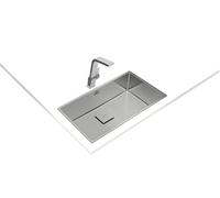 Teka 115000011 Kitchen Sink Made of Stainless Steel with a Single Bowl FLEXLINEA RS15 71.40 3½ SQ W/OVF SP-115000011, Grey