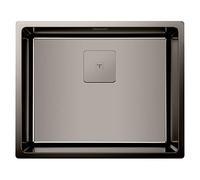 Teka FlexLinea RS15 50.40 - Single Bowl Sink with Triple Installation Possibility, Top-mounting, Flush or Undercounter, Premium SoftTexture Finish, Titanium Colour