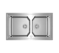 Teka | Flush or Over Counter Sink with Stainless Steel Bucket with SilentSmart | Brooklyn 90 M-XP 2B | Stainless Steel | 86.5 x 50.5 x 21 cm