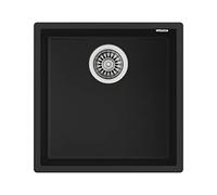 Teka 115230025 Kitchen Sink Made of Granite (Tegranite) with a Single Bowl Square 40.40 TG-black-115230025, Black, 50 cm