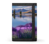 Tekapo Lake Scenery Landscape Trifold Wallet Portable Slim Purse Wallet Card Holder with Zip for Men Women