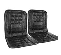 TekBox 2x Orthopaedic Padded Car Seat Covers Black Faux Leather Cushions