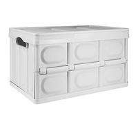 TekBox 56L White Storage Box with Lid Folding Stackable Crate Tub (1)
