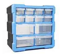 TekBox DIY Tool Bits Storage Organiser Unit - Workshop Parts Craft Box Cabinet (12 Drawer)