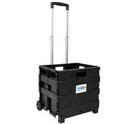 TEKBOX Folding Boot Cart Shopping Trolley Fold Up Storage Box Wheels Crate Foldable