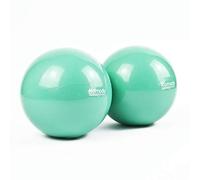 TekBox Komodo Weighted Toning Balls - Soft Pilates Yoga Training Pair (Green, 2 x 0.5kg = 1kg)
