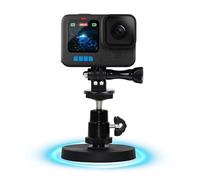 TEKCAM Action Camera Mount Compatible with GoPro Hero/DJI Osmo Action 5 Pro 4 3/AKASO/Insta360 x5, Magnetic Mount Bracket with Action Camera Adapter, 360°Adjustment Magnetic Rubber Coating Car Holder