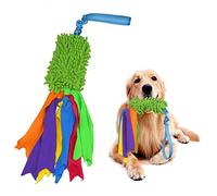 TEKCAM Dog Bungee Tug With Squeaky Rope for Chaser Games, Pull Tugger, Outdoor Chasing, Chew, Interactive Puppy Training, Agility for Small Medium Large Dogs, Green, 1 Pack