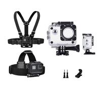 TEKCAM Elastic Chest Head Harness and Waterproof Case Protective Housing Compatible with AKASO EK7000/ WOLFANG GA100/ Apexcam M80AIR/ SJCAM SJ4000 Action Camera