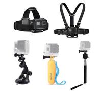 TEKCAM Elastic Chest Head Harness Selfie Stick Floating Handle Grip and Suction Cup Mount Compatible with GoPro Hero 13 12 11 10 9 8 7/ AKASO EK7000 Pro V50 Elite/DJI Osmo Action 5 Pro/4 Action Cam