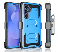 Tekcoo Holster Case for Samsung Galaxy S25 FE | S25 Fan Edition 5G | SM-S731 [Tshell] Shock Absorbing [Built-in Screen] [Kickstand Locking Belt] Carrying Secure Swivel Defender Full Body Cover [Blue]