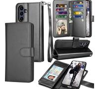 Tekcoo Wallet Case for Samsung Galaxy S25 FE / S25 Fan Edition 5G / SM-S731, Luxury Cash Credit Card Slots Holder Carrying Folio Flip PU Leather Cover [Detachable Magnetic Hard Case] - Black