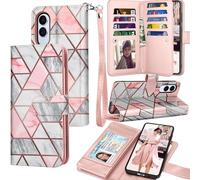 Tekcoo Wallet Phone Case for Samsung Galaxy S25 Edge/SM-S937, Tekcoo Luxury PU Leather ID Cash Credit Card Slots Holder Carrying Folio Flip Cover [Detachable Magnetic Hard Case] - Marble
