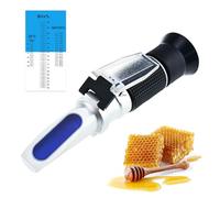 TEKCOPLUS Optics Honey Sugar Moisture Brix Baume Refractometer ATC, Tri-scale 58-90% Brix, 38-43 Be'(Baume) 12-27% Water, Beekeeping, Maple, w/EXTRA Dioptric Oil (For calibration), Reference
