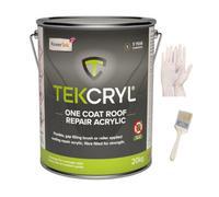 Tekcryl Acrylic Roofing Waterproofing Roof Repair Fibre Reinforced - 20Kg Black Kit