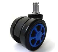TEKEFT Gaming Office Chair Casters Floor Protection Rubber (5 sets) 60mm Casters with Standard Stem Size (Blue)