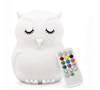 Tekemai Big Size Night Light for Kids, Children Night Light, Bedside Lamp Multicolor Light with Remote Control, Break Resistant, Eye Caring, Adjustable Brightness & Color, Timing Function - Large Owl