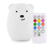 Tekemai Night Light for Kids, Bedside Lamp for Children/Adults, Multicolor Light with Remote Control, Break Resistant, Eye Caring, Big Size, Adjustable Brightness & Color, Timing function - Large Bear