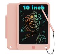 TEKFUN LCD Writing Tablet Kids Toys, 10 inch Colorful Doodle Drawing Board Drawing Tablet, Kids Travel Learning Toys Birthday & Christmas Gifts for 3 4 5 6 7 8 Years Old Boys Girls (Pink)