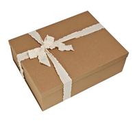 Tekhoho Kraft Extra Large Gift Box 44x33x14cm, Reusable & Foldable Gift Boxes with Lid & Ribbon for Presents Packaging, Christmas Wedding Birthday