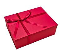 Tekhoho Red Extra Large Gift Box 44x33x14cm, Reusable & Foldable Gift Boxes with Lid & Ribbon for Presents Packaging, Christmas Wedding Birthday
