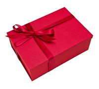 Tekhoho Red Large Gift Box 32x22x11cm, Reusable & Foldable Gift Boxes with Lid & Ribbon for Presents Packaging, Christmas Wedding Birthday