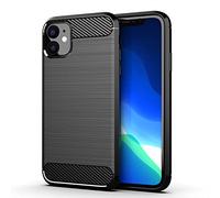 TeKKno® Compatible with iPhone 11 Pro (5.8"), Flexible Tough Shockproof Carbon Fibre [Slim Fit] Protective Shell Back Case Cover + LCD Screen Protector Guard for Apple iPhone 11 Pro (Black)