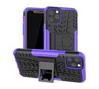 TeKKno® Compatible with iPhone 11 Pro (5.8"), Slim Armour Tyre Tread Stylish Defender Heavy Duty Shockproof Case Cover with Back Stand + LCD Screen Protector Guard to fit Apple iPhone 11 Pro (Purple)