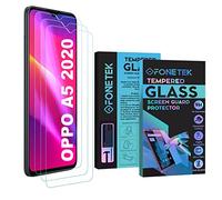 TeKKno Fonetek® Pack of 3, To Fit OPPO A5 / A9 2020, TEMPERED GLASS 9H Hardness LCD Screen Protector Guard Case Cover for Oppo A5 / A9 2020