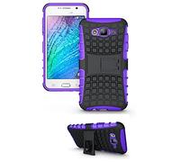 teKKno® Heavy Duty Tough & Stylish Survivor Shock Proof Armour Dual Protection Case Cover with Built-in Kickstand for Samsung Galaxy J7 [SM-J700] (Purple)
