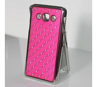teKKno® Luxury Diamante Bling Chrome Case + LCD Screen Protector Guard for Samsung Galaxy A3 2015 [SM-A300] - Pink