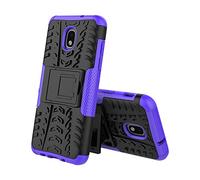 TeKKno® Slim Armour [Tyre Tread] Stylish Defender Heavy Duty Shock Proof Case Cover with Back Stand + LCD Screen Protector Guard for Samsung Galaxy J3 2018 (Purple)