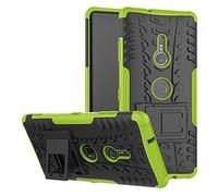 TeKKno® Slim Armour [Tyre Tread] Stylish Defender Heavy Duty Shockproof Case Cover with Back Stand for SONY XPERIA XZ3 (Green)