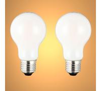 TEKLED® A60 GLS DIMMABLE Filament LED Bulbs | E27 Edison Screw | A19 Energy Saving 6.5W Light Milky White Glass Bulb 55W Incandescent Bulb Equivalent | 2700K 825LM | 2-Pack | Warm White