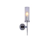 TEKLED Alouette Replica Cylinder Clear Reeded Glass Joseph Fonteyn Fluted Glass Wall Light E27 - Chrome