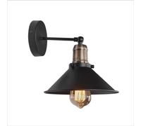 TEKLED Black Funnel Metal Hinged Wall Light E27 Fitting