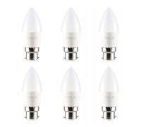 TEKLED® C37 DIMMABLE LED Candle Bulbs | B22 Bayonet Cap | Energy Saving 6W Light Bulb 50W Incandescent Bulb Equivalent | 6000K 470LM | 6-Pack Daylight