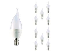 TEKLED® C37 LED Bulbs | Flame Tip Candle E14 Small Edison Screw | Energy Saving 6W Light Bulb 50W Incandescent Bulb Equivalent | 6000K 470 LM NONDIMMABLE | 10-Pack | Daylight