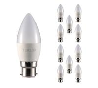 TEKLED® C37 LED Candle Bulbs | B22 Bayonet Cap | Energy Saving 6W Light Bulb 50W Incandescent Bulb Equivalent | 6000K 470LM NONDIMMABLE | 10-Pack Daylight