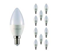 TEKLED® C37 LED Candle Bulbs | E14 Small Edison Screw | Energy Saving 5W Light Bulb 40W Incandescent Bulb Equivalent | 6500K 400 LM NONDIMMABLE | 10-Pack | Daylight