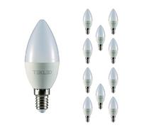 TEKLED® C37 LED Candle Bulbs | E14 Small Edison Screw | Energy Saving 5W Light Bulb 40W Incandescent Bulb Equivalent | 3000K 400 LM NONDIMMABLE | 10-Pack | Warm White