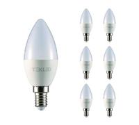 TEKLED® C37 LED Candle Bulbs | E14 Small Edison Screw | Energy Saving 5W Light Bulb 40W Incandescent Bulb Equivalent | 6500K 400 LM NONDIMMABLE | 6-Pack | Daylight