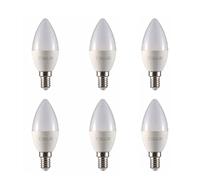 TEKLED® C37 LED Candle DIMMABLE Bulbs | E14 Small Edison Screw | Energy Saving 5W Light Bulb 40W Incandescent Bulb Equivalent | 3000K 400LM | 6-Pack | Warm White
