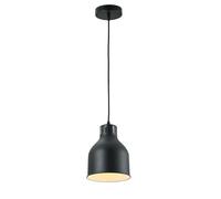 TEKLED Contemporary Dome-Topped Cylinder Pendant Light | E27 Fitting | Modern-Classic Blend Decorative Lighting | for Living Areas Chic Lofts Bars Coffes Restaurants | Dark Pewter (Bulb not Included)