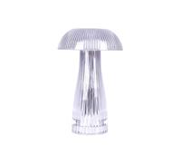 TEKLED® Crystal Table Lamp 3 Lighting Colors Brightness | Dimmable Decorative LED with Touch Control |1800 mAh, USB Rechargeable Desk Lamp| for Bedroom, Living Room, Cafe, Bar - Mushroom - Silver