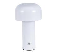 TEKLED® Elegance Table Lamp 3 Lighting Colors Brightness | Dimmable Decorative LED with Touch Control |1800 mAh, USB Rechargeable Desk Lamp| for Bedroom, Living Room, Cafe, Bar - Mushroom - White