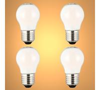 TEKLED® G45 Golf Ball NONDIMMABLE Filament LED Bulbs | E27 Edison Screw | A15 Energy Saving 4W Light Milky White Glass Bulb 40W Incandescent Bulb Equivalent | 2700K 475LM | 4-Pack | Warm White